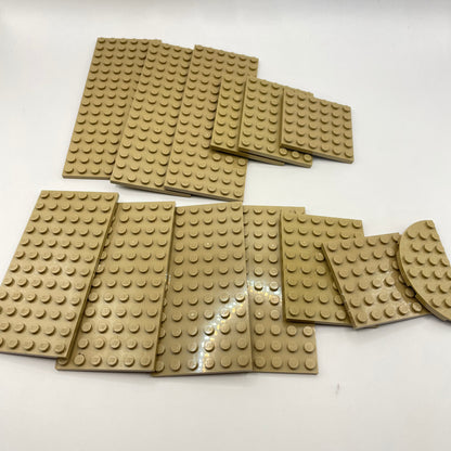 LEGO Medium Plates, Dark Tan, Approx. 110g
