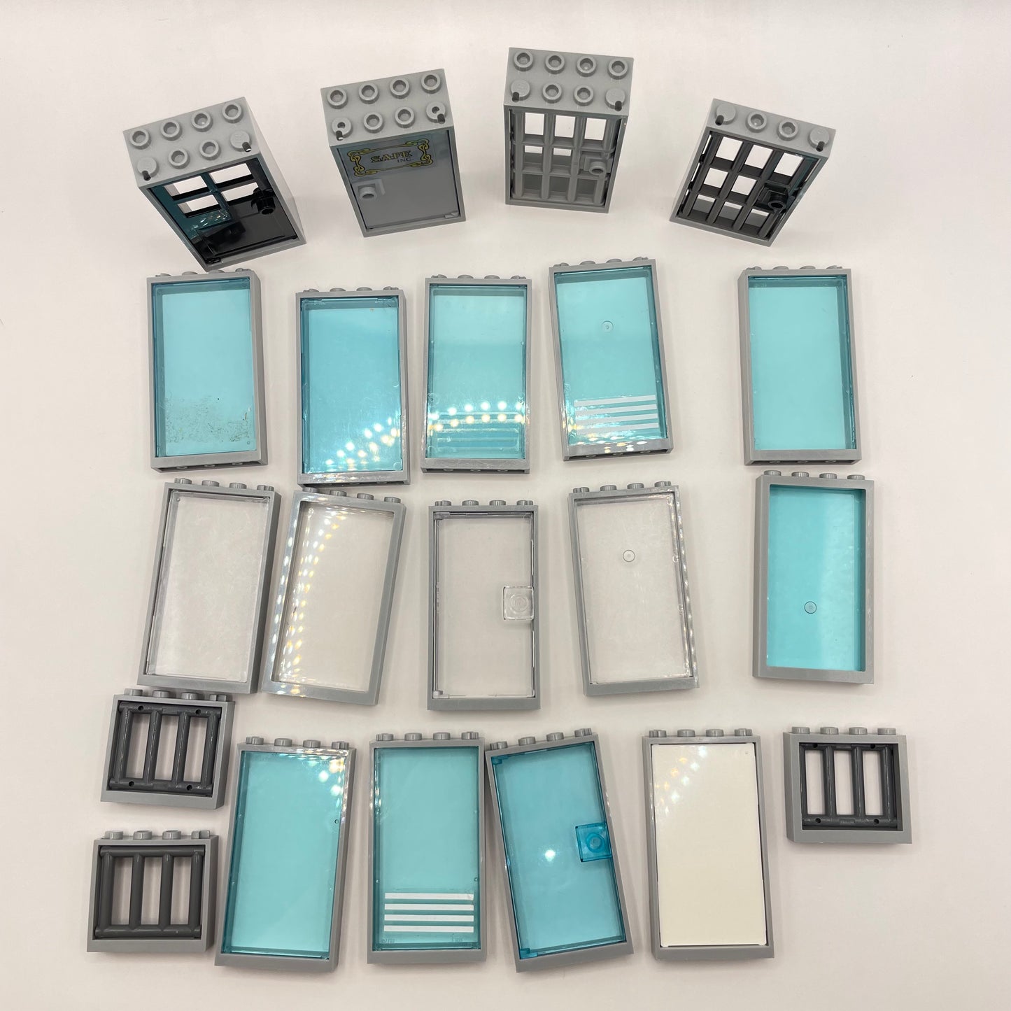 LEGO Doors and Windows, Light Bluish Grey, Building, Approx. 130g