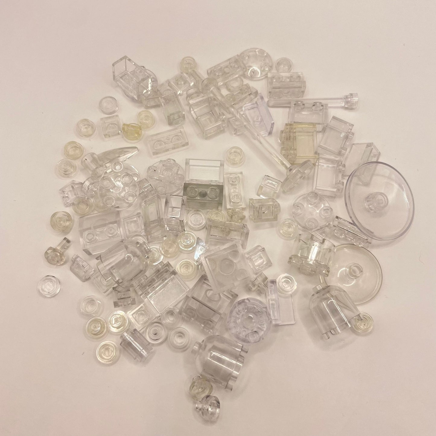 LEGO Transparent Clear, Mixed Pieces, (100 Pieces)