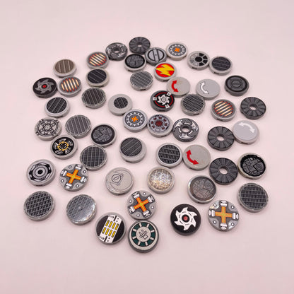 LEGO Prints and Stickers, Round Tiles, Vehicle, 50 pieces