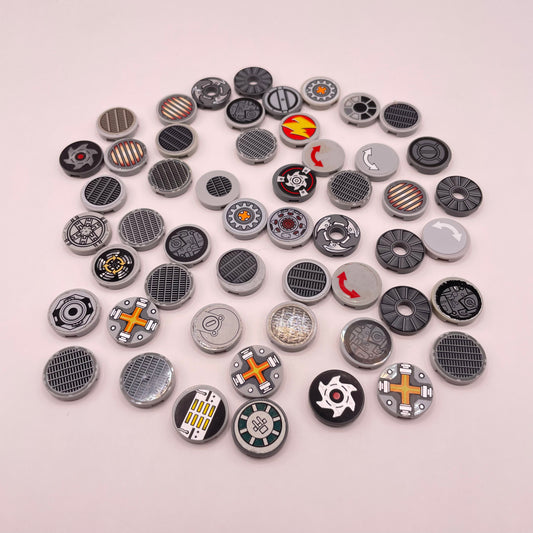 LEGO Prints and Stickers, Round Tiles, Vehicle, 50 pieces