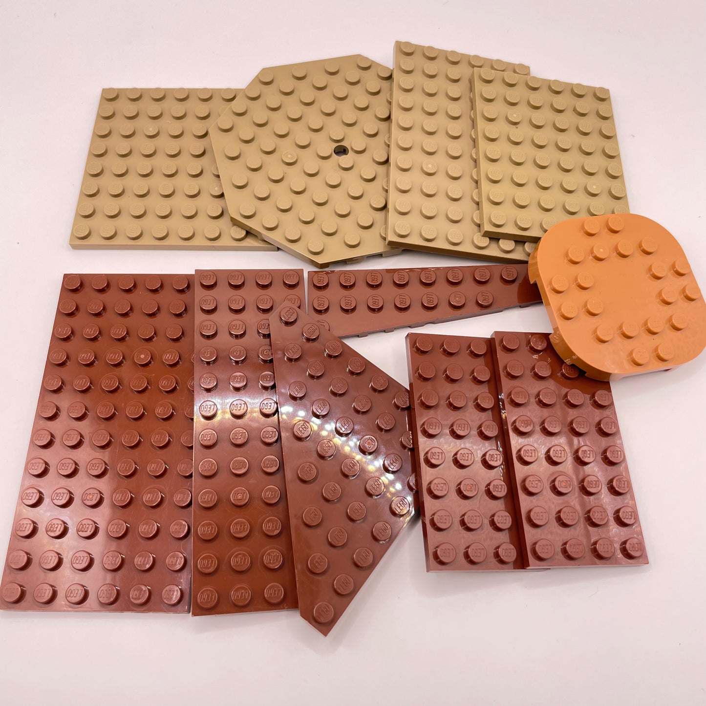 LEGO Medium Plates, Earth Tones, Approx. 70g