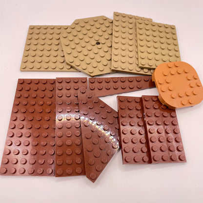 LEGO Medium Plates, Earth Tones, Approx. 70g