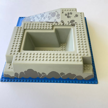 LEGO Baseplate Raised, Light Grey, Ramp and Pit with Blue Water Around, 32x32, From Eldorado Fortress and Imperial Trading Post, Very Rare.