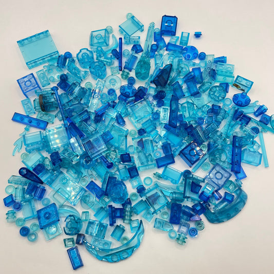 LEGO Mixed Trans-Blue, Mixed Pieces, Approx. 125g