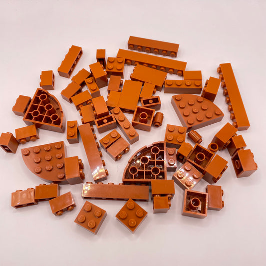LEGO Bricks, Dark Orange, Approx. 80g