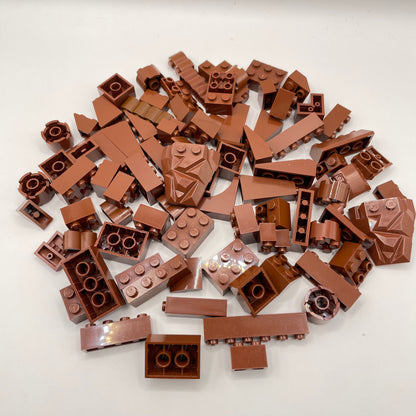 LEGO Blocks and Slopes, Reddish Brown, Approx. 100g
