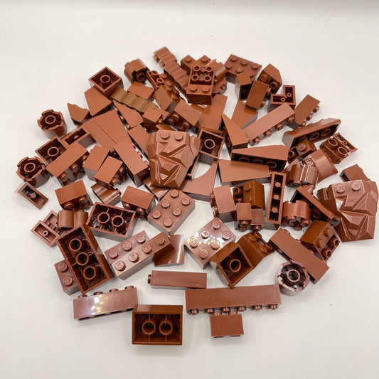 LEGO Blocks and Slopes, Reddish Brown, Approx. 100g