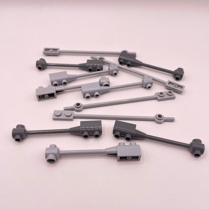 LEGO Long Bar, Mixed Bluish Grey, 12 Pieces