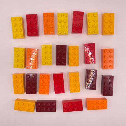 LEGO 2 x 4 Bricks, Mixed Colours, 25 Pieces