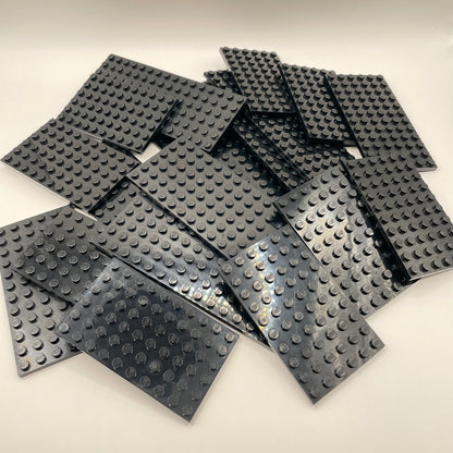 LEGO Medium Plates, 6x Wide, Black, Approx. 180g