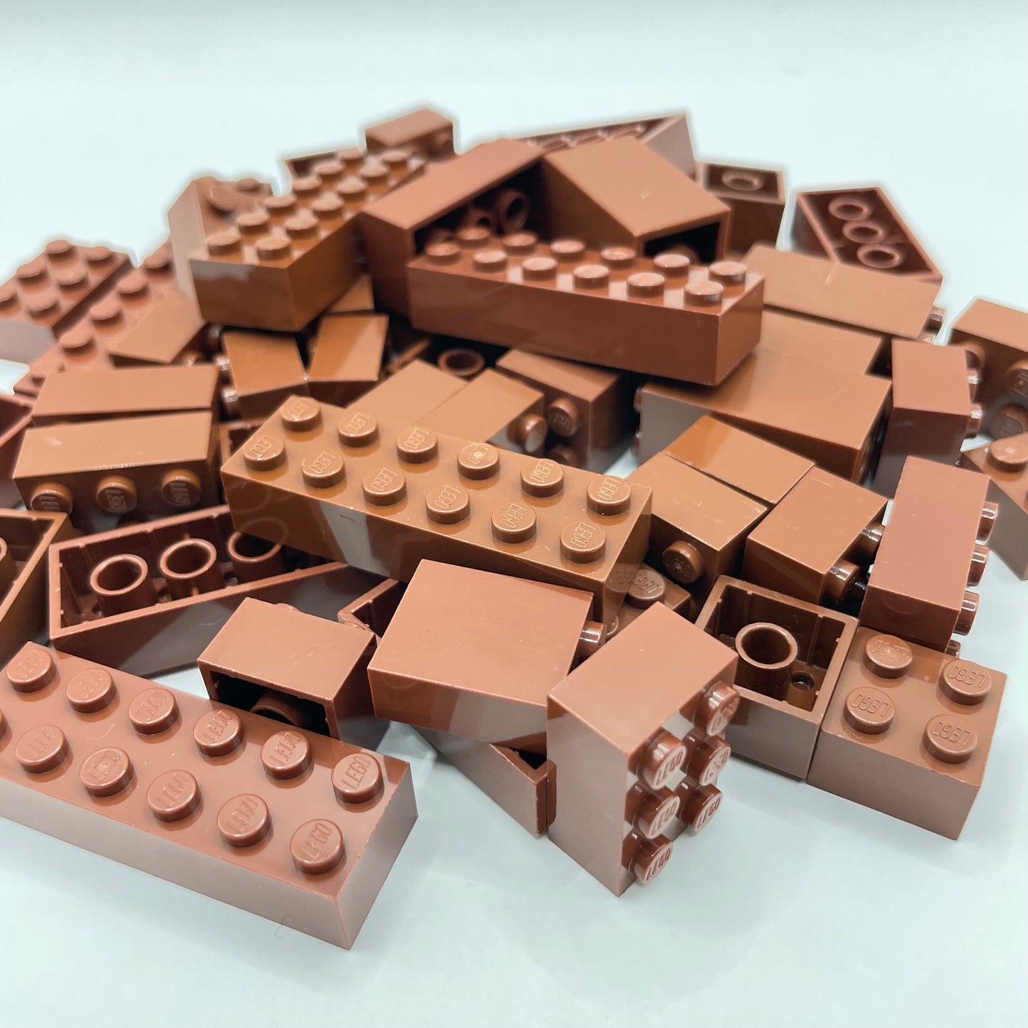 LEGO Bricks, 2x Wide , Reddish Brown, Approx. 100g