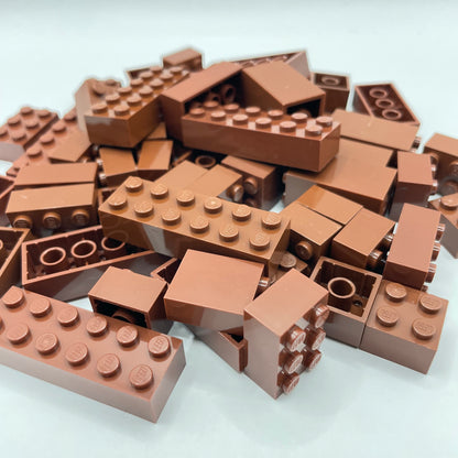 LEGO Bricks, 2x Wide , Reddish Brown, Approx. 100g
