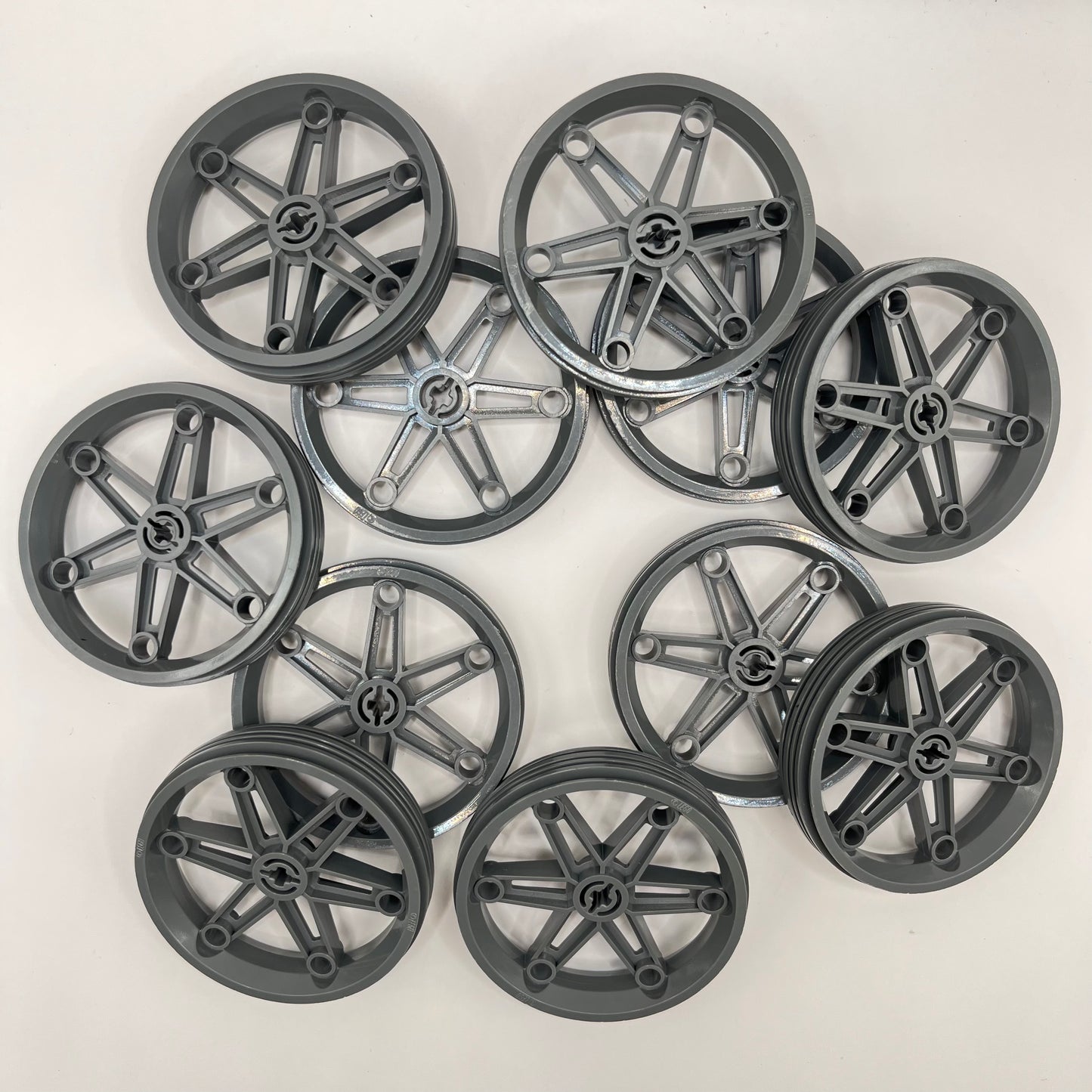 LEGO Motorcycle Wheel, 61.6 x 13.6, Dark Bluish Grey, Vehicle, 11 Pieces,