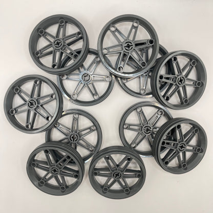 LEGO Motorcycle Wheel, 61.6 x 13.6, Dark Bluish Grey, Vehicle, 11 Pieces,