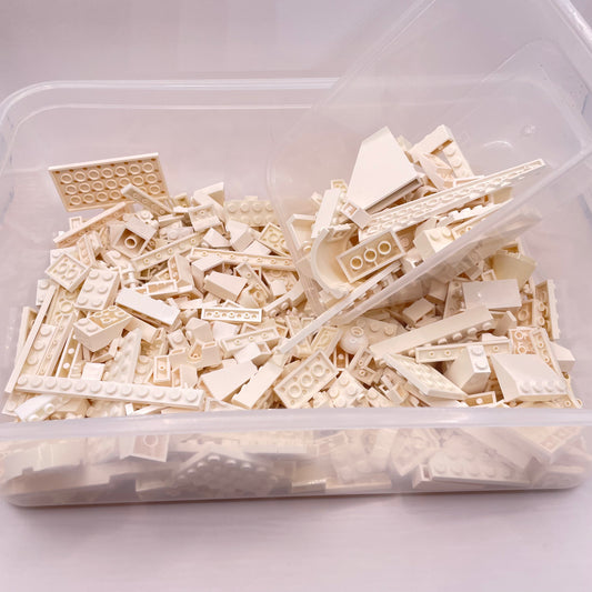 LEGO Random Selection, White, Mixed Bricks, Bulk, Approx. 500g