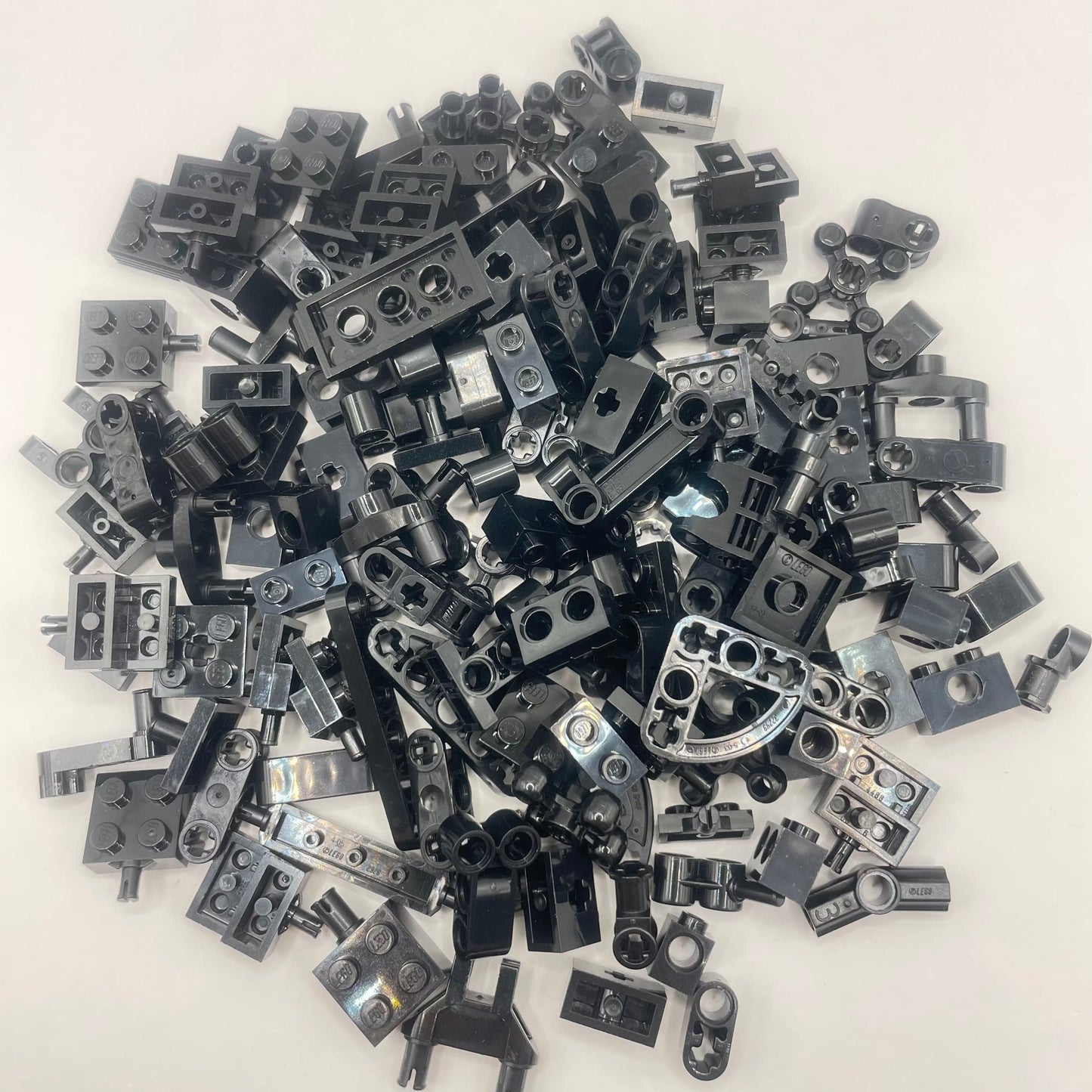 LEGO Small Technic Bricks and Pieces, Black, Approx. 100g