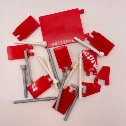 LEGO Plain Red Flags / Poles, 22 Pieces
