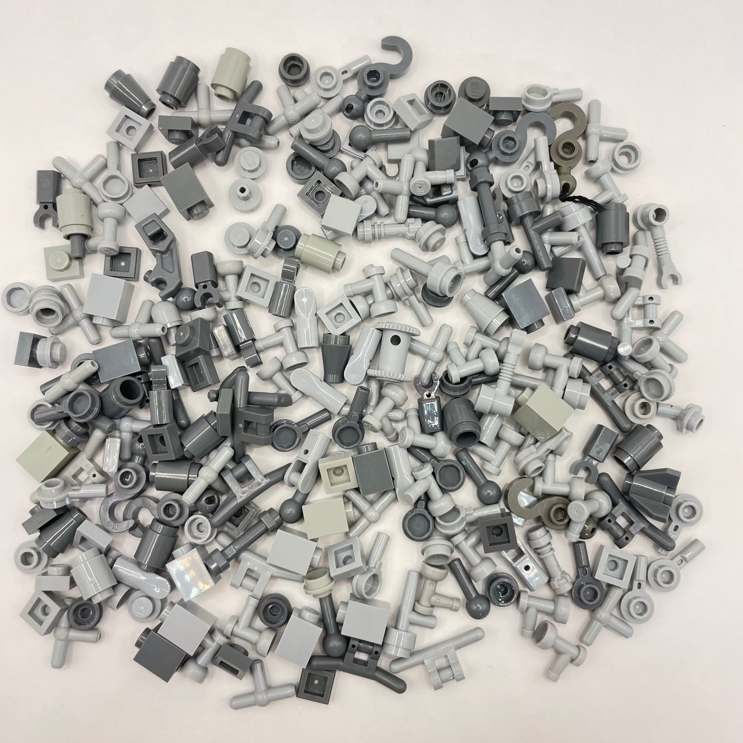 LEGO Greebling, Mixed Pieces, Mixed Grey, Approx. 50g