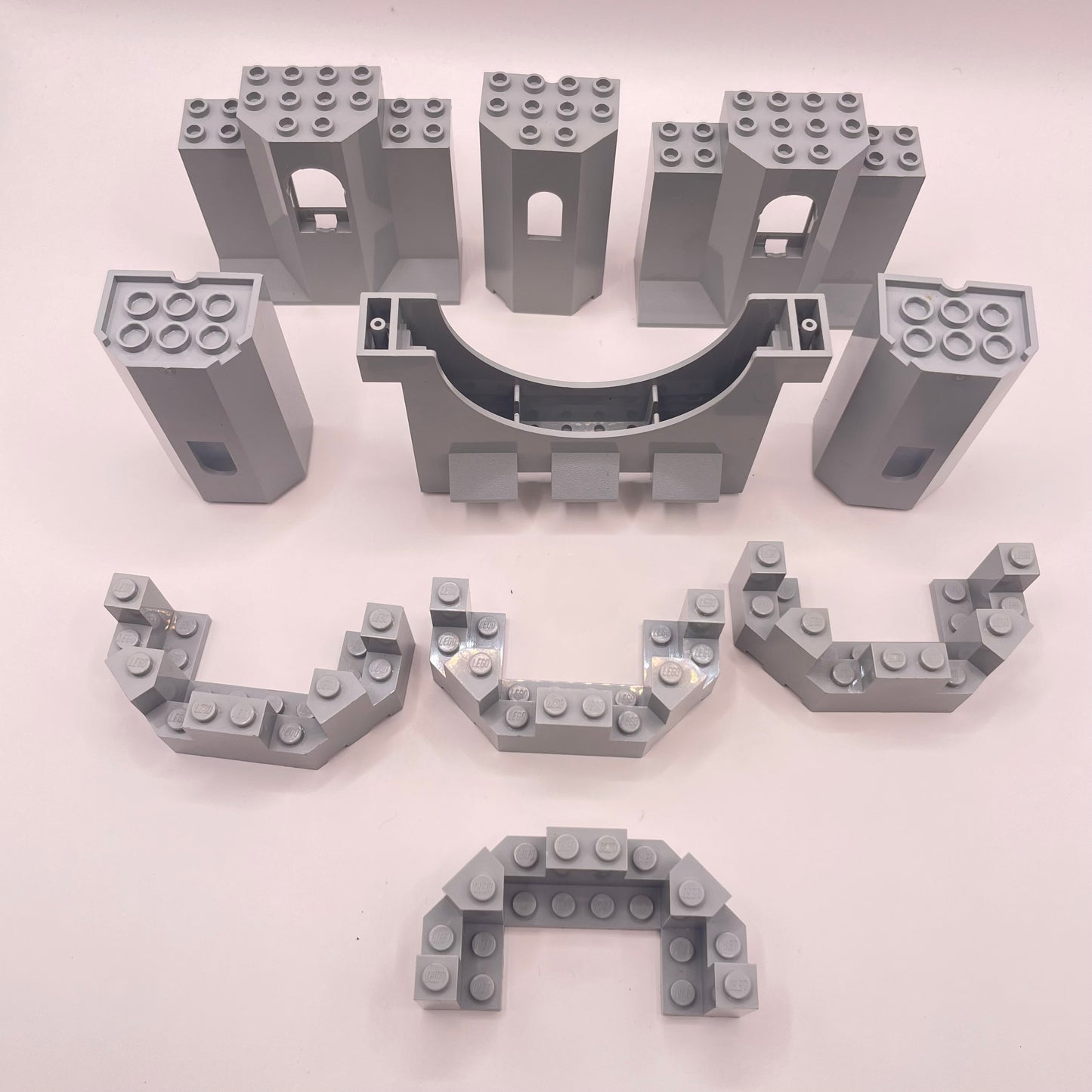 LEGO Castle Building Pieces, Light Bluish Grey, 10 Pieces