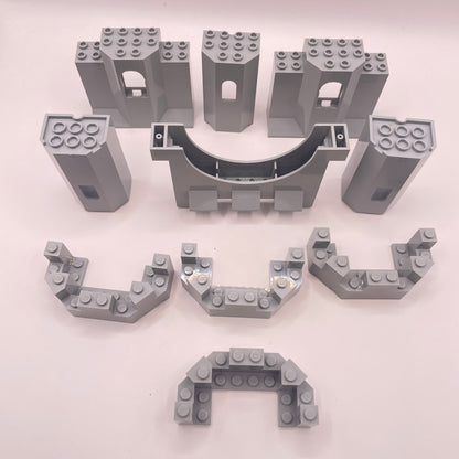 LEGO Castle Building Pieces, Light Bluish Grey, 10 Pieces