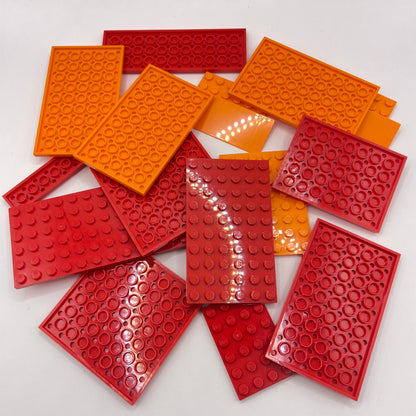 LEGO Plates, Orange and Red, Approx. 100g