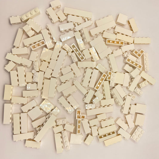 LEGO Bricks, White, Approx. 175g