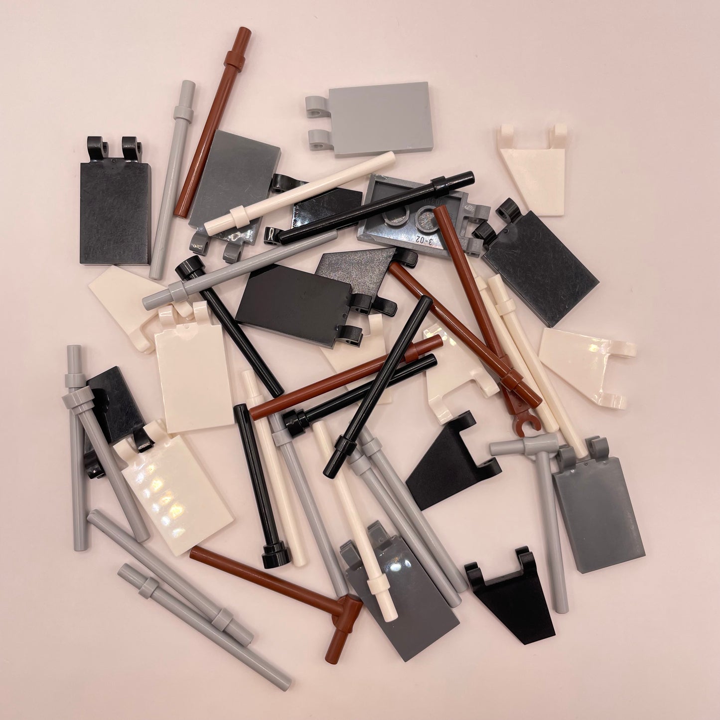 LEGO Monochrome Flags / Poles, 50 Pieces
