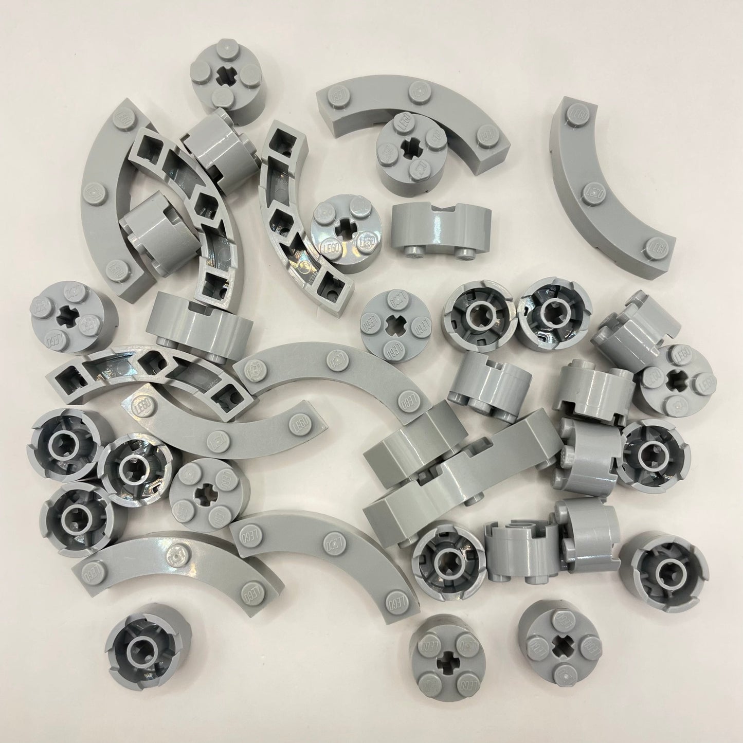 LEGO Round Bricks, Light Bluish Grey, Approx. 50g