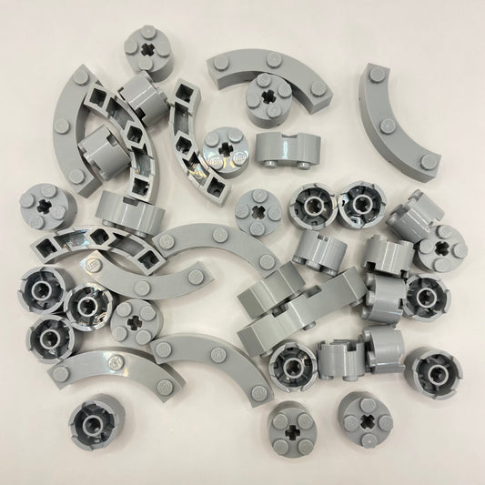 LEGO Round Bricks, Light Bluish Grey, Approx. 50g