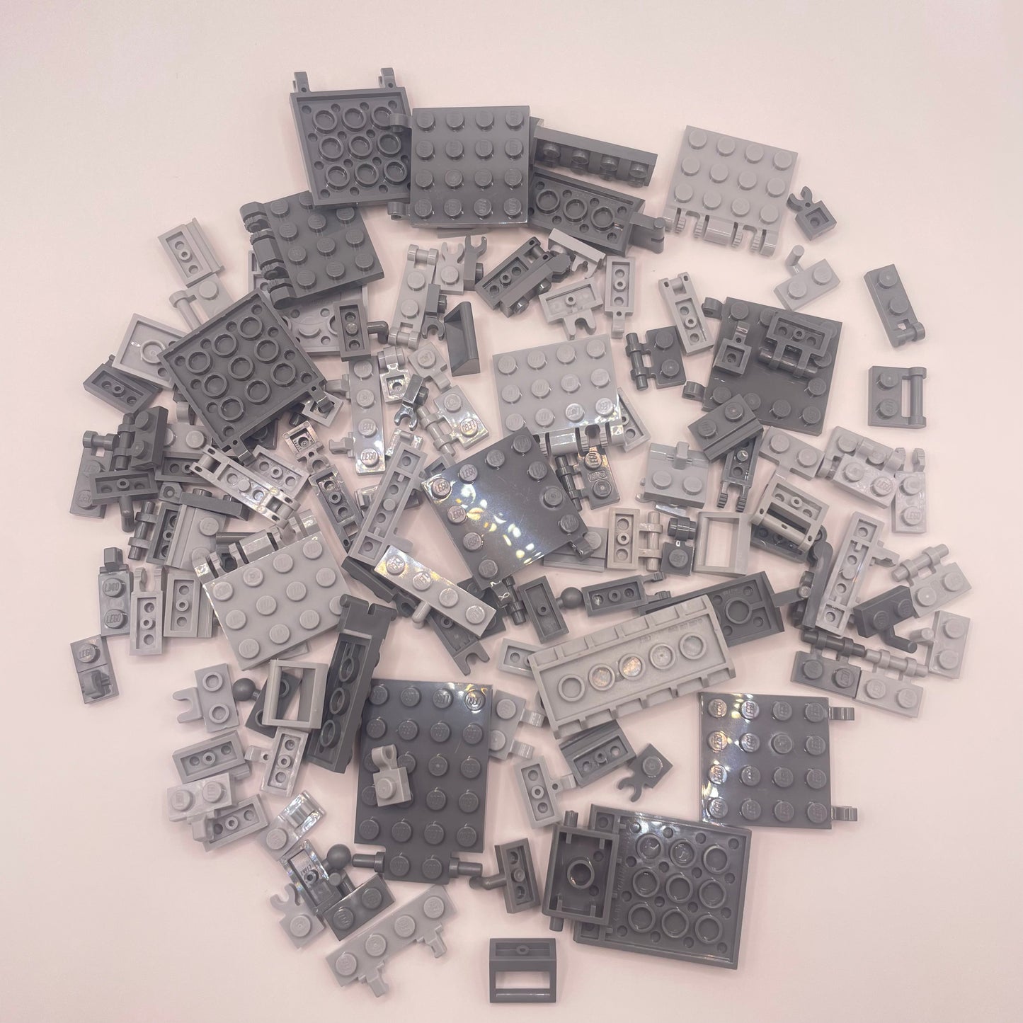 LEGO Clips and Bars, Flexible Connections, Mixed Bluish Grey, Approx. 90g