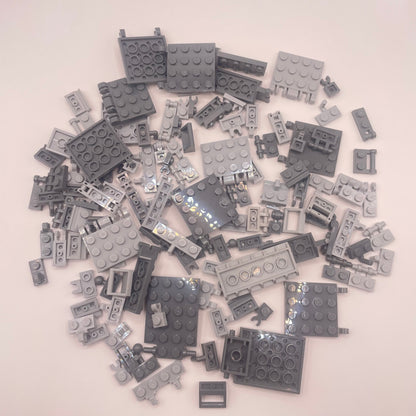 LEGO Clips and Bars, Flexible Connections, Mixed Bluish Grey, Approx. 90g