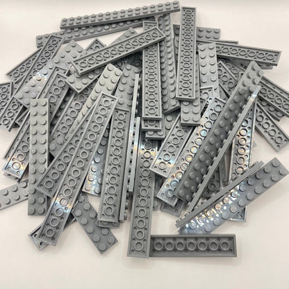 LEGO Long Plates 2x Wide, Dark Bluish Grey, Approx. 250g