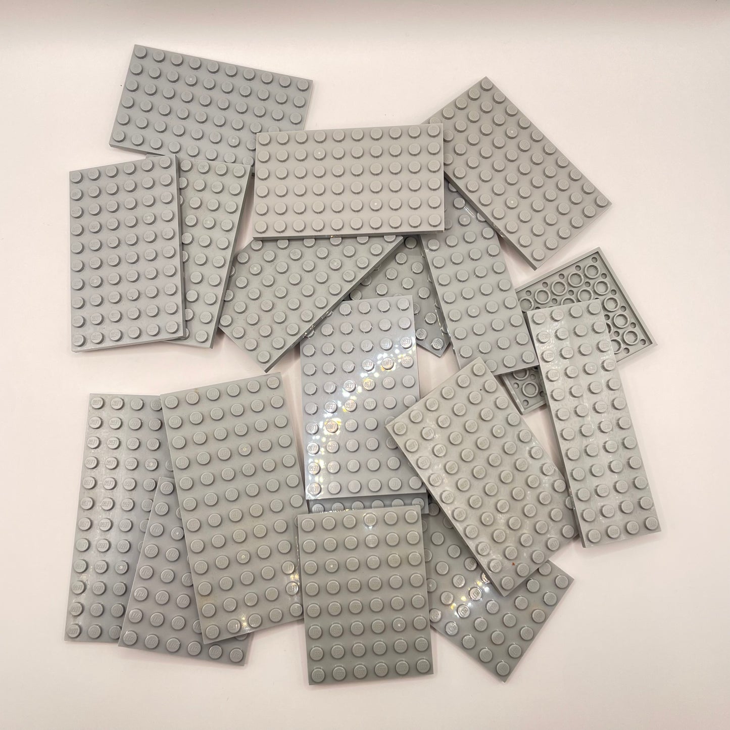 LEGO Medium Plates, Light Bluish Grey, Approx. 135g