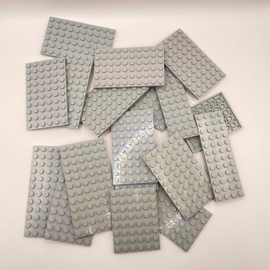 LEGO Medium Plates, Light Bluish Grey, Approx. 135g