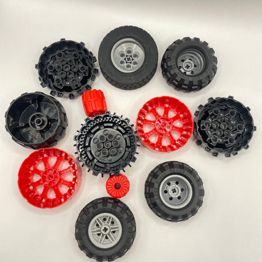 LEGO Large Wheels, Red and Black, 12 Pieces
