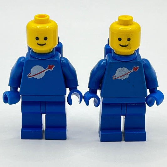 LEGO Classic Space - Blue, Minifigure (sp004) - (Set of 2) - Missing Helmets