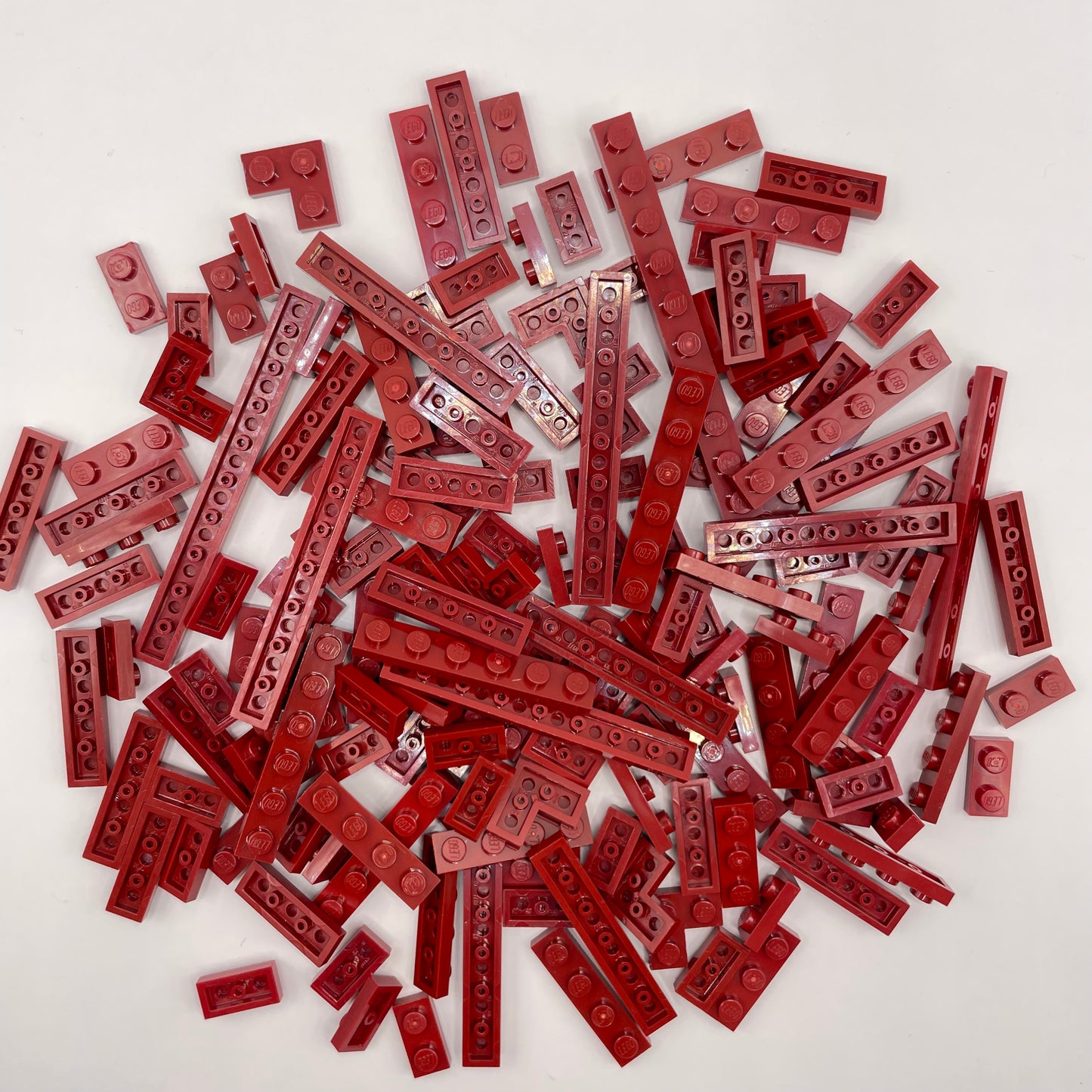 LEGO Plates, 1x Wide, Dark Red, Approx. 80g