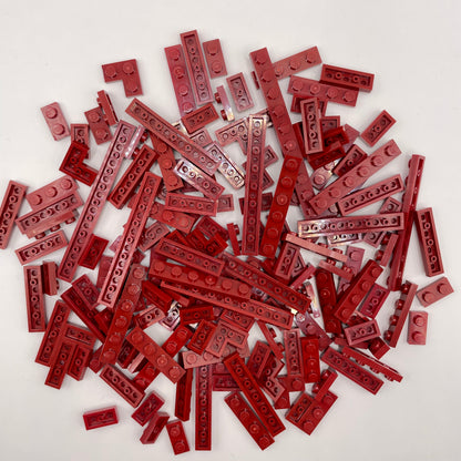 LEGO Plates, 1x Wide, Dark Red, Approx. 80g
