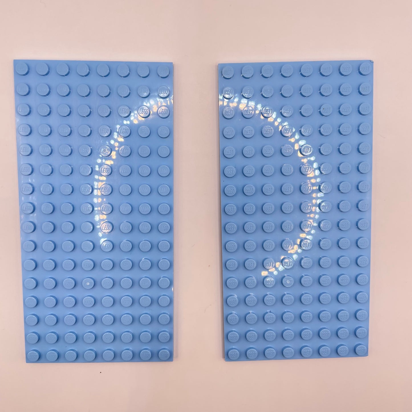 LEGO Plate, Bright Light Blue, 8x16, (2 pieces)
