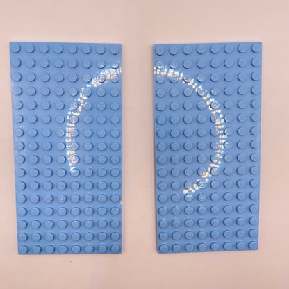 LEGO Plate, Bright Light Blue, 8x16, (2 pieces)