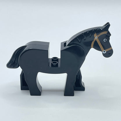LEGO Black Horse with Black and White Eyes, Animal, Castle, Knight