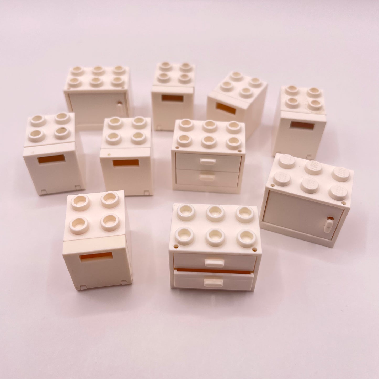LEGO White, Cabinets / Drawers, 10 Pieces