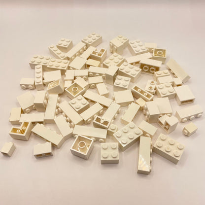 LEGO Bricks, White, Approx. 90g