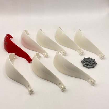 LEGO Air Balloon, Vase, Curved Panel, Red and White, 9 Pieces