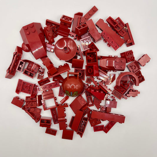 LEGO Mixed Bricks, Dark Red, Approx. 80g