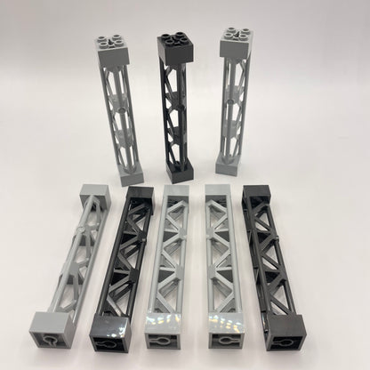 LEGO Support Girder, Mixed Grey, Building, 8 Pieces