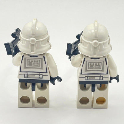 LEGO Clone Trooper, Phase 2, Black head, Continuous Mouth, Star Wars, Minifigure (sw0126) (Set of 2)