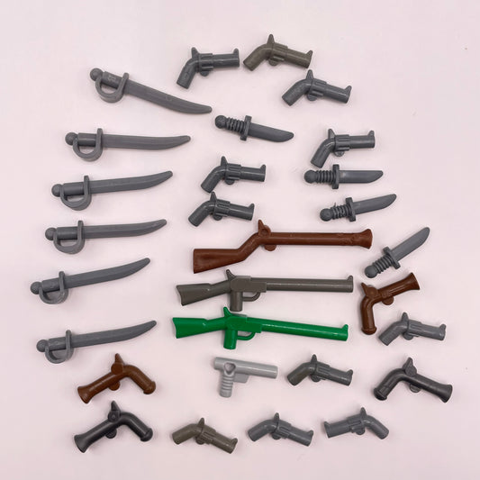 LEGO Muskets, Pistols, Pirate Weapons, Minifigure Accessories, 28 Pieces