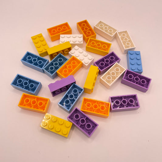 LEGO 2 x 4 Bricks, Mixed Colours, 25 Pieces